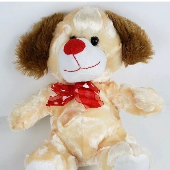 🌊Homerbest Tan puppy dog with red nose Plush - Picture 1 of 5